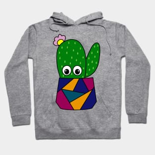 Cute Cactus Design #335: Cute Cactus In Geometric Pot Hoodie